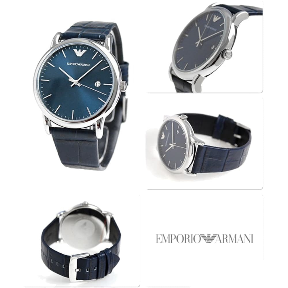 Emporio Armani Dress Quartz Blue Dial Blue Leather Strap Watch For Men - AR2501 Buy Now By Emporio Armani