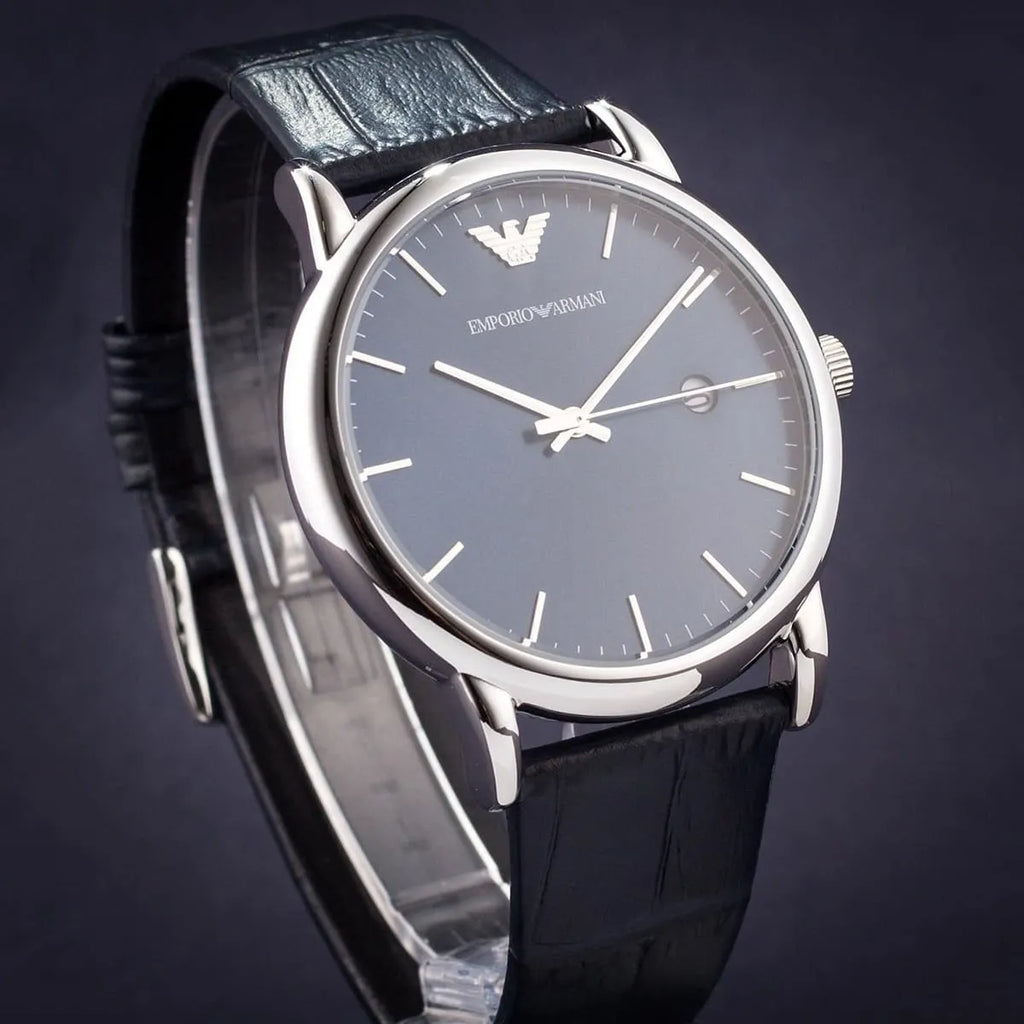 Emporio Armani Dress Quartz Blue Dial Blue Leather Strap Watch For Men - AR2501 Buy Now By Emporio Armani