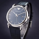Emporio Armani Dress Quartz Blue Dial Blue Leather Strap Watch For Men - AR2501 Buy Now By Emporio Armani
