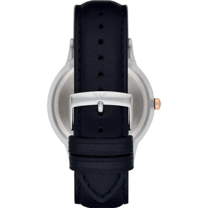 Emporio Armani Renato Analog Blue Dial Black Leather Strap Watch For Men - AR2506 Buy Now By Emporio Armani