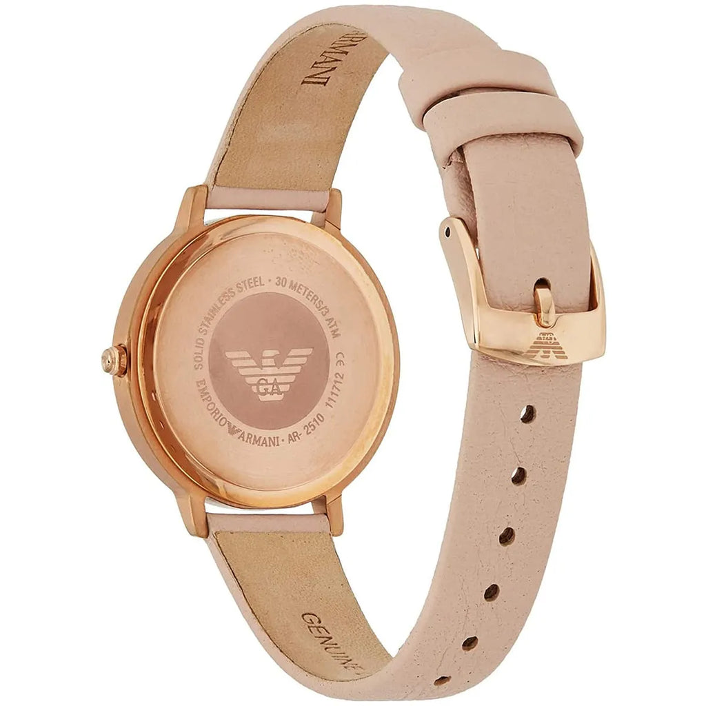Emporio Armani Gianni T-Bar Quartz Rose Gold Dial Pink Leather Strap Watch For Women - AR11001 Buy Now By Emporio Armani