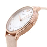 Emporio Armani Kappa Rose Gold & White Dial Beige Nude Leather Strap Watch For Women - AR2510 Buy Now By Emporio Armani