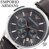 Emporio Armani Renato Chronograph Grey Dial Brown Leather Strap Watch For Men - AR2513 Buy Now By Emporio Armani
