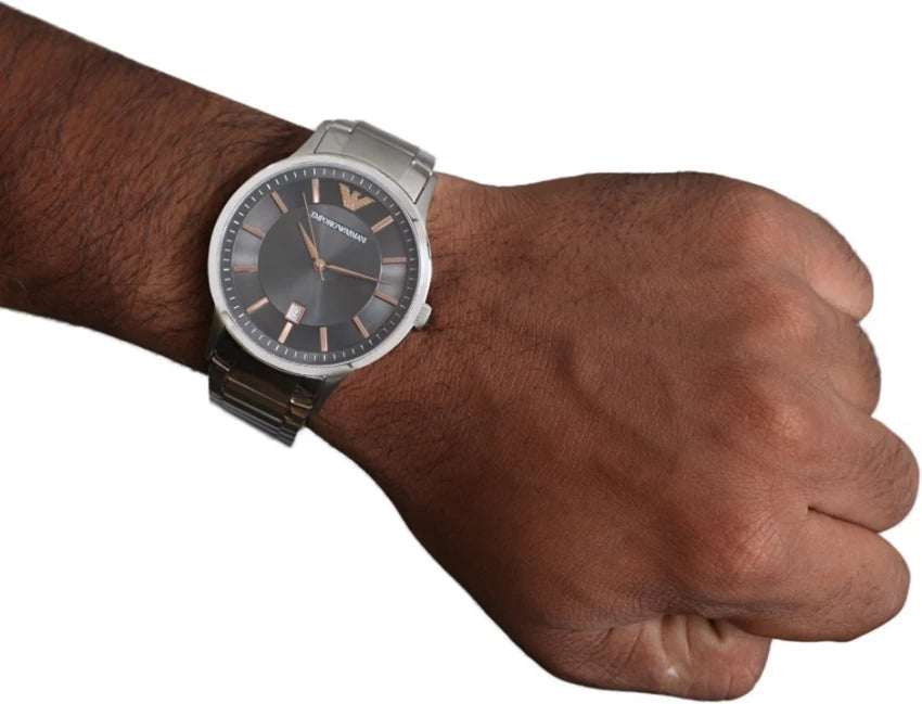 Emporio Armani Renato Quartz Grey Dial Silver Steel Strap Watch For Men - AR2514 Buy Now By Emporio Armani