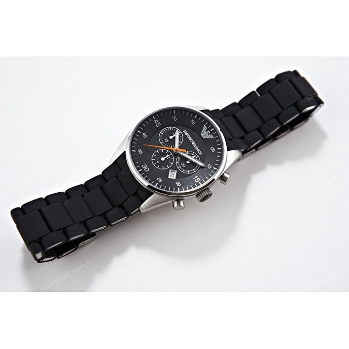 Emporio Armani Sportivo Chronograph Black Dial Black Strap Watch For Men - AR5858 Buy Now By Emporio Armani