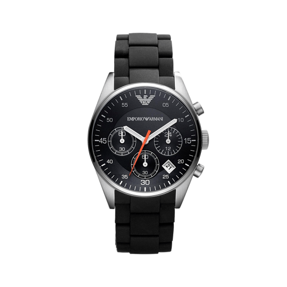 Emporio Armani Sportivo Chronograph Black Dial Black Strap Watch For Men - AR5858 Buy Now By Emporio Armani