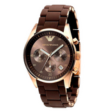 Emporio Armani Sportivo Chronograph Brown Dial Brown Silicone Strap Watch For Men - AR5891 Buy Now By Emporio Armani