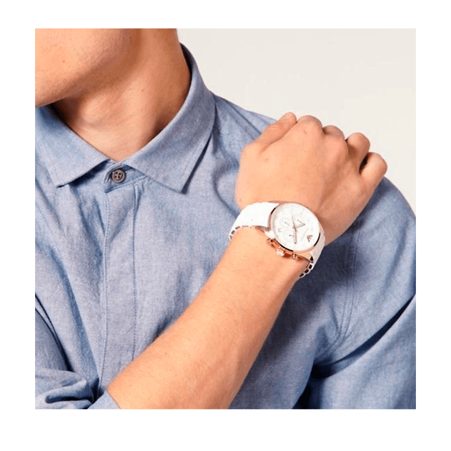 Emporio Armani Sportivo White Dial White Rubber Strap Watch For Men - AR5919 Buy Now By Emporio Armani