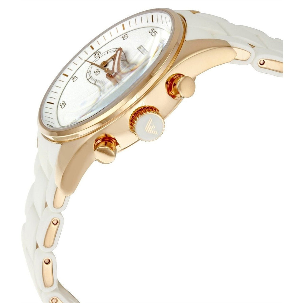 Emporio Armani Sportivo Silver Dial White Silicone Strap Watch For Women - AR5920 Buy Now By Emporio Armani