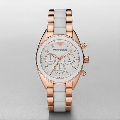 Emporio Armani Sportivo White Dial Rose Gold & White Steel Strap Watch For Women - AR5942 Buy Now By Emporio Armani
