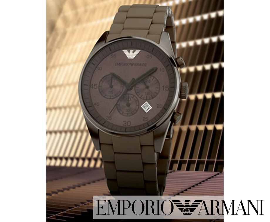 Emporio Armani Sportivo Chronograph Brown Dial Brown Steel Strap Watch For Men - AR5950 Buy Now By Emporio Armani