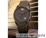 Emporio Armani Sportivo Chronograph Brown Dial Brown Steel Strap Watch For Men - AR5950 Buy Now By Emporio Armani