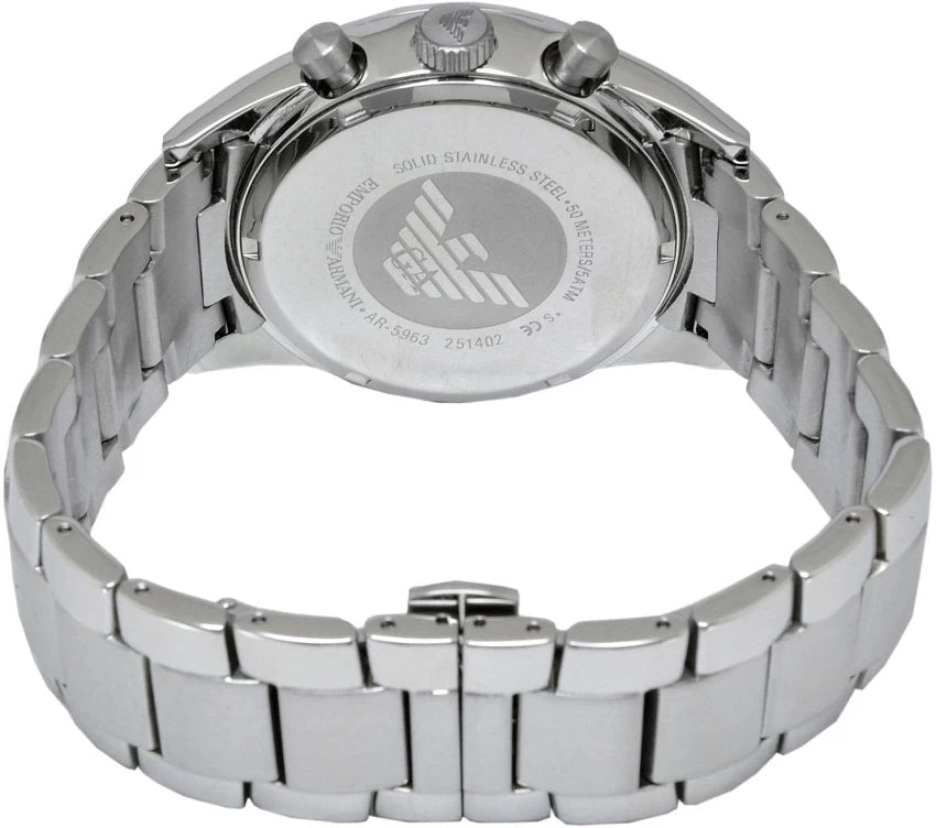 Emporio Armani Sportivo Chronograph Silver Dial Silver Steel Strap Watch For Men - AR5963 Buy Now By Emporio Armani