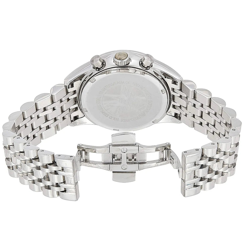 Emporio Armani Sportivo Chronograph Black Dial Silver Steel Strap Watch For Men - AR5984 Buy Now By Emporio Armani