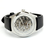 Emporio Armani Meccanico White Skeleton Dial Black Leather Strap Watch For Men - AR60003 Buy Now By Emporio Armani