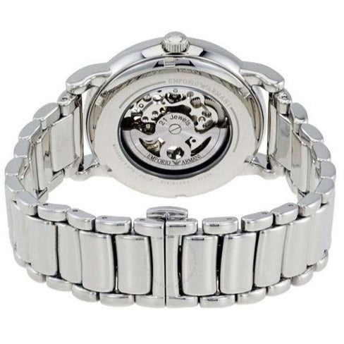 Emporio Armani Meccanico Automatic Silver Dial Silver Steel Strap Watch for Men - AR60006 Buy Now By Emporio Armani