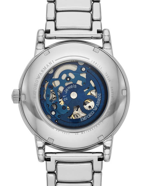 Emporio Armani Meccanico Automatic Silver Dial Silver Steel Strap Watch for Men - AR60006 Buy Now By Emporio Armani