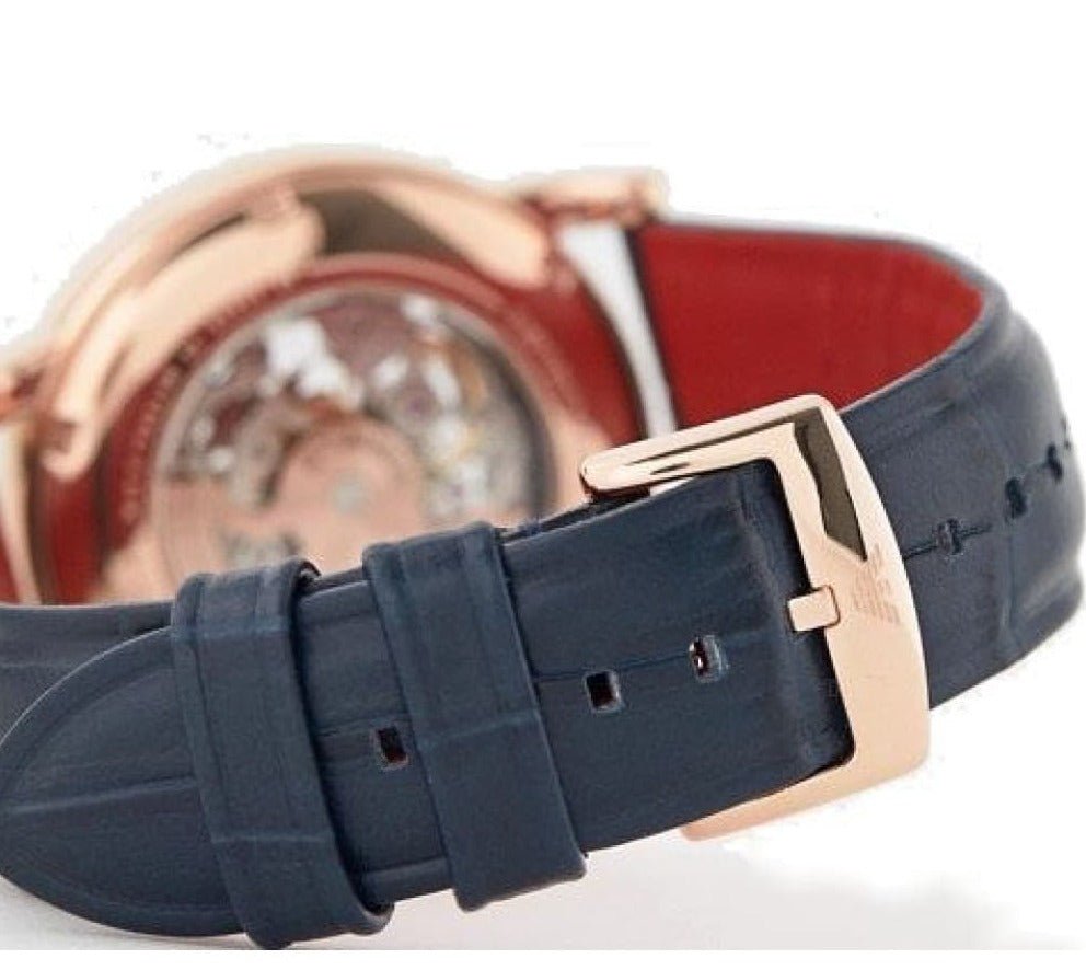 Emporio Armani Meccanico Silver Dial Blue Leather Strap Watch For Men - AR60009 Buy Now By Emporio Armani