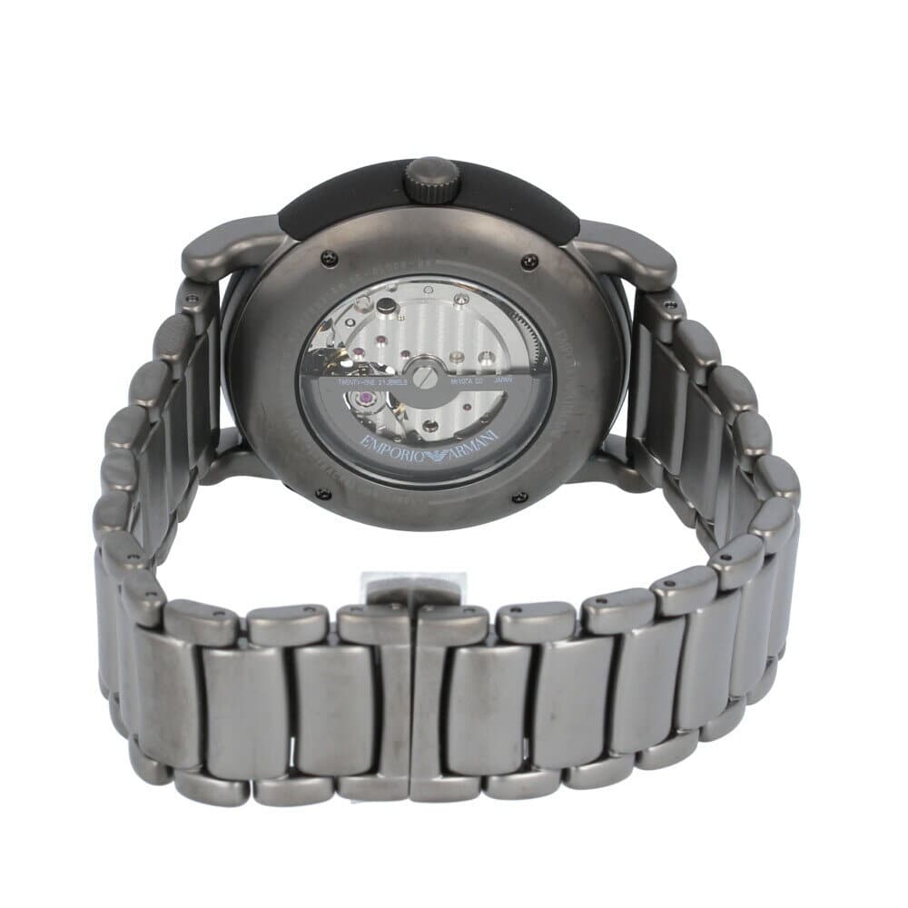 Emporio Armani Meccanico Automatic Black Dial Black Steel Strap Watch For Men - AR60010 Buy Now By Emporio Armani