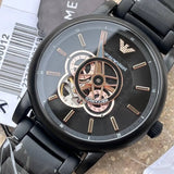 Emporio Armani Meccanico Automatic Black Dial Black Steel Strap Watch For Men - AR60010 Buy Now By Emporio Armani