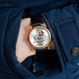 Emporio Armani Luigi Automatic Silver Dial Black Leather Strap Watch For Men - AR60013 Buy Now By Emporio Armani