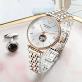 Emporio Armani Gianni T-Bar Analog White Dial Two Tone Steel Strap Watch For Women - AR60019 Buy Now By Emporio Armani