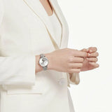 Emporio Armani Gianni T-Bar Automatic Silver Dial Silver Steel Strap Watch For Women - AR60022 Buy Now By Emporio Armani