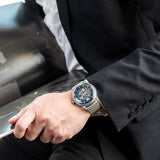 Emporio Armani Aviator Multifunction Blue Dial Silver Mesh Bracelet Watch For Men - AR60024 Buy Now By Emporio Armani