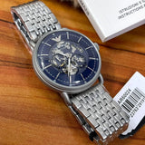 Emporio Armani Aviator Multifunction Blue Dial Silver Mesh Bracelet Watch For Men - AR60024 Buy Now By Emporio Armani