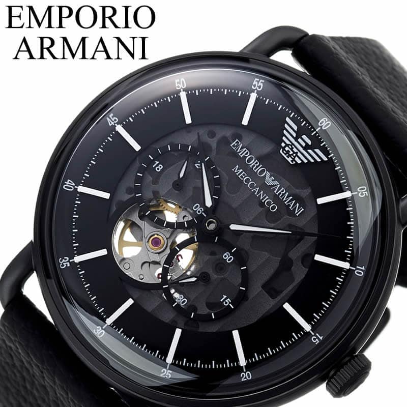 Emporio Armani Aviator Chronograph Black Dial Black Leather Strap Watch For Men - AR60028 Buy Now By Emporio Armani
