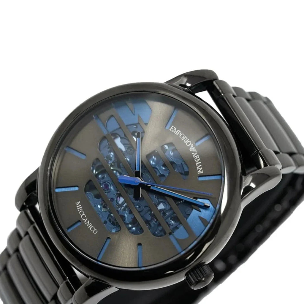 Emporio Armani Meccanico Automatic Grey Dial Grey Steel Strap Watch For Men - AR60029 Buy Now By Emporio Armani