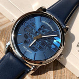 Emporio Armani Luigi Automatic Blue Dial Blue Leather Strap Watch For Men - AR60030 Buy Now By Emporio Armani