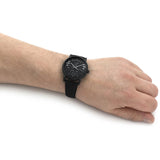 Emporio Armani Meccanico Quartz Black Dial Black Leather Strap Watch For Men - AR60032 Buy Now By Emporio Armani