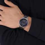 Emporio Armani Renato Automatic Blue Dial Silver Steel Strap Watch For Men - AR60037 Buy Now By Emporio Armani