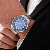 Emporio Armani Renato Automatic Blue Dial Silver Steel Strap Watch For Men - AR60037 Buy Now By Emporio Armani