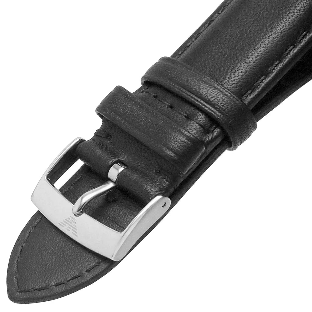 Emporio Armani Meccanico Skeleton Automatic Black Dial Black Leather Strap Watch for Men - AR60038 Buy Now By Emporio Armani