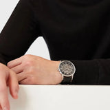 Emporio Armani Meccanico Skeleton Automatic Black Dial Black Leather Strap Watch for Men - AR60038 Buy Now By Emporio Armani