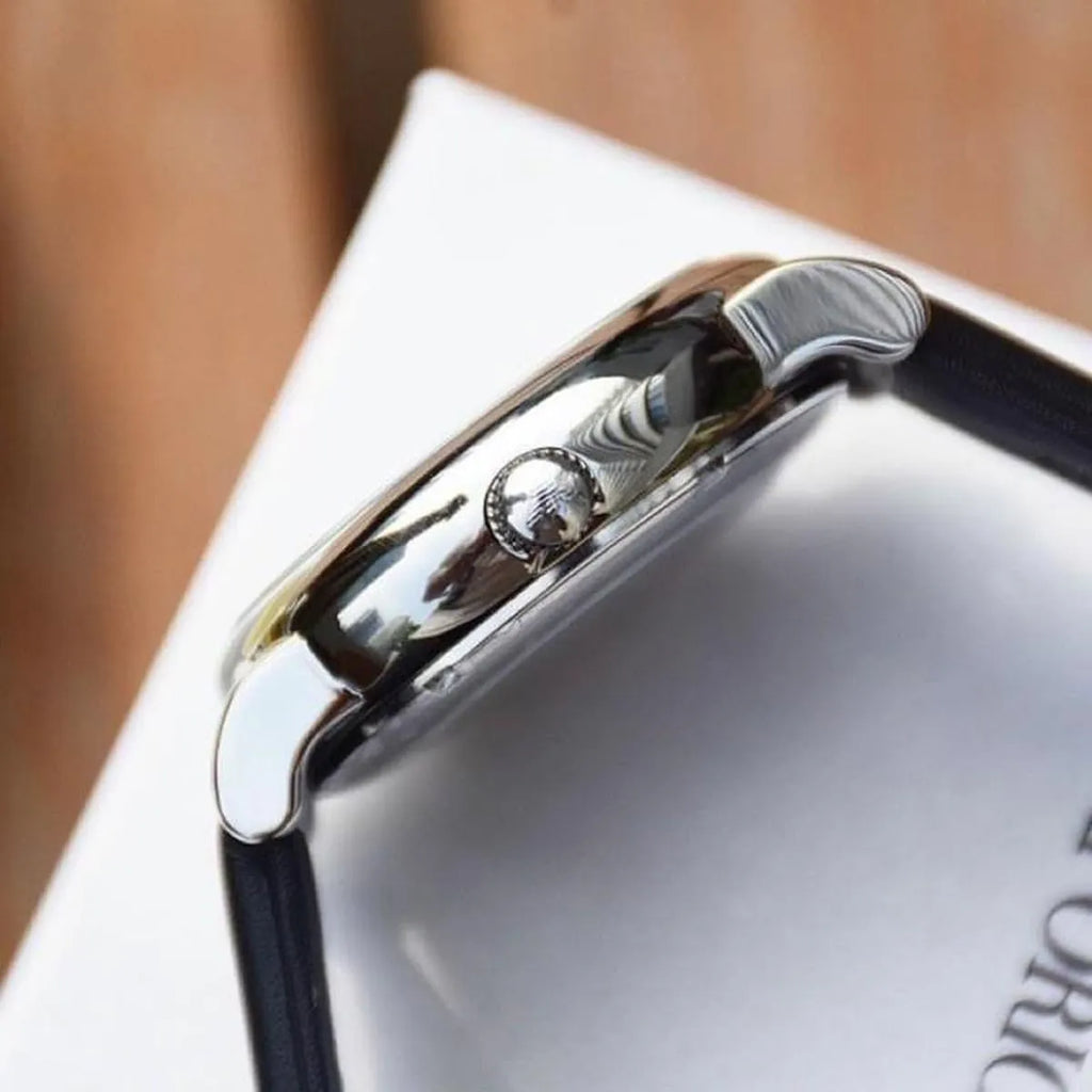 Emporio Armani Analog Automatic Black Dial Black Leather Strap Watch For Men - AR60040 Buy Now By Emporio Armani