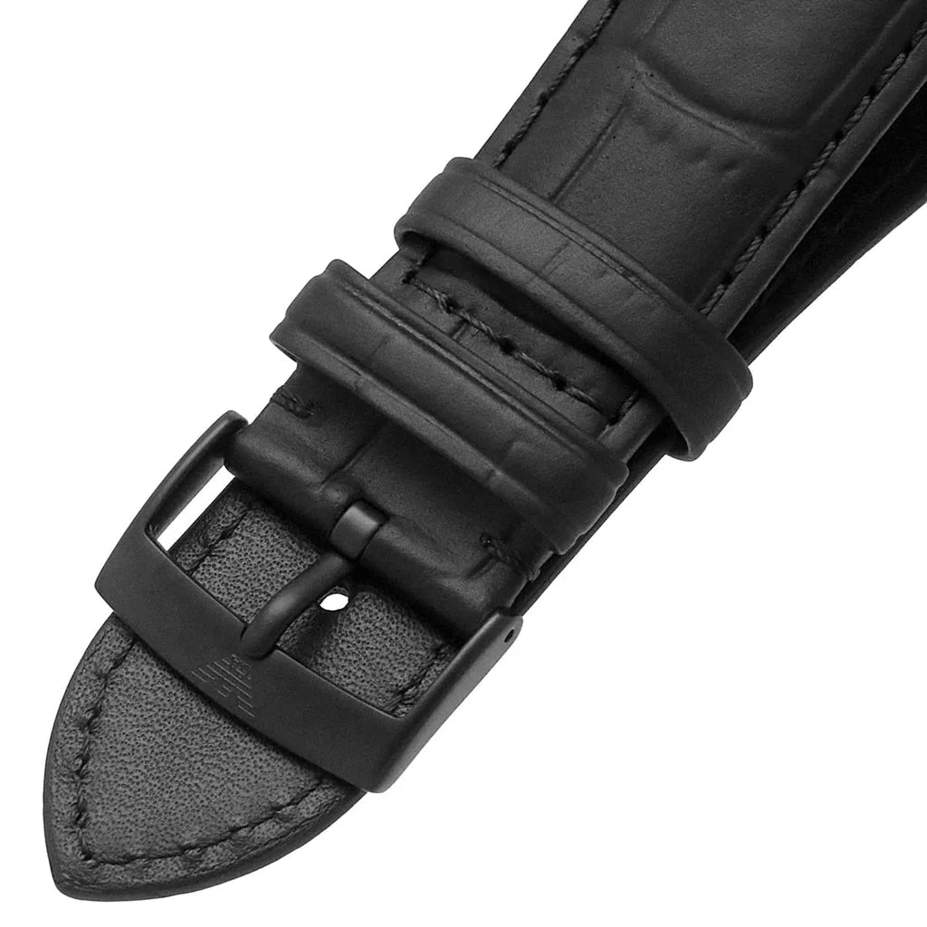 Emporio Armani Meccanico Automatic Black Dial Black Leather Strap Watch For Men - AR60042 Buy Now By Emporio Armani