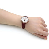 Emporio Armani Meccanico Automatic Silver Dial Burgundy Leather Strap Watch For Women - AR60044 Buy Now By Emporio Armani