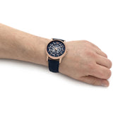 Emporio Armani Meccanico Automatic Blue Dial Blue Leather Strap Watch For Men - AR60050 Buy Now By Emporio Armani