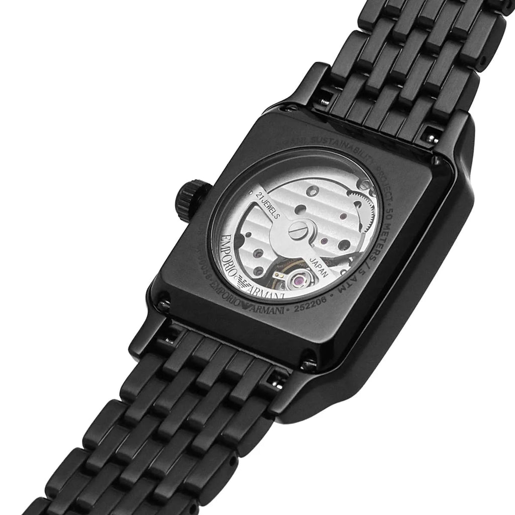 Emporio Armani Meccanico Black Dial Black Steel Strap Watch For Men - AR60058 Buy Now By Emporio Armani