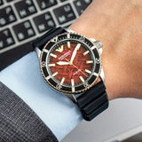 Emporio Armani Meccanico Automatic Red Dial Black Silicon Strap Watch For Men - AR60070 Buy Now By Emporio Armani