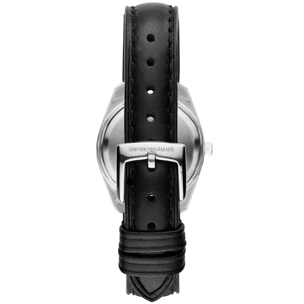 Emporio Armani Analog White Dial Black Leather Strap Watch For Women - AR6026 Buy Now By Emporio Armani