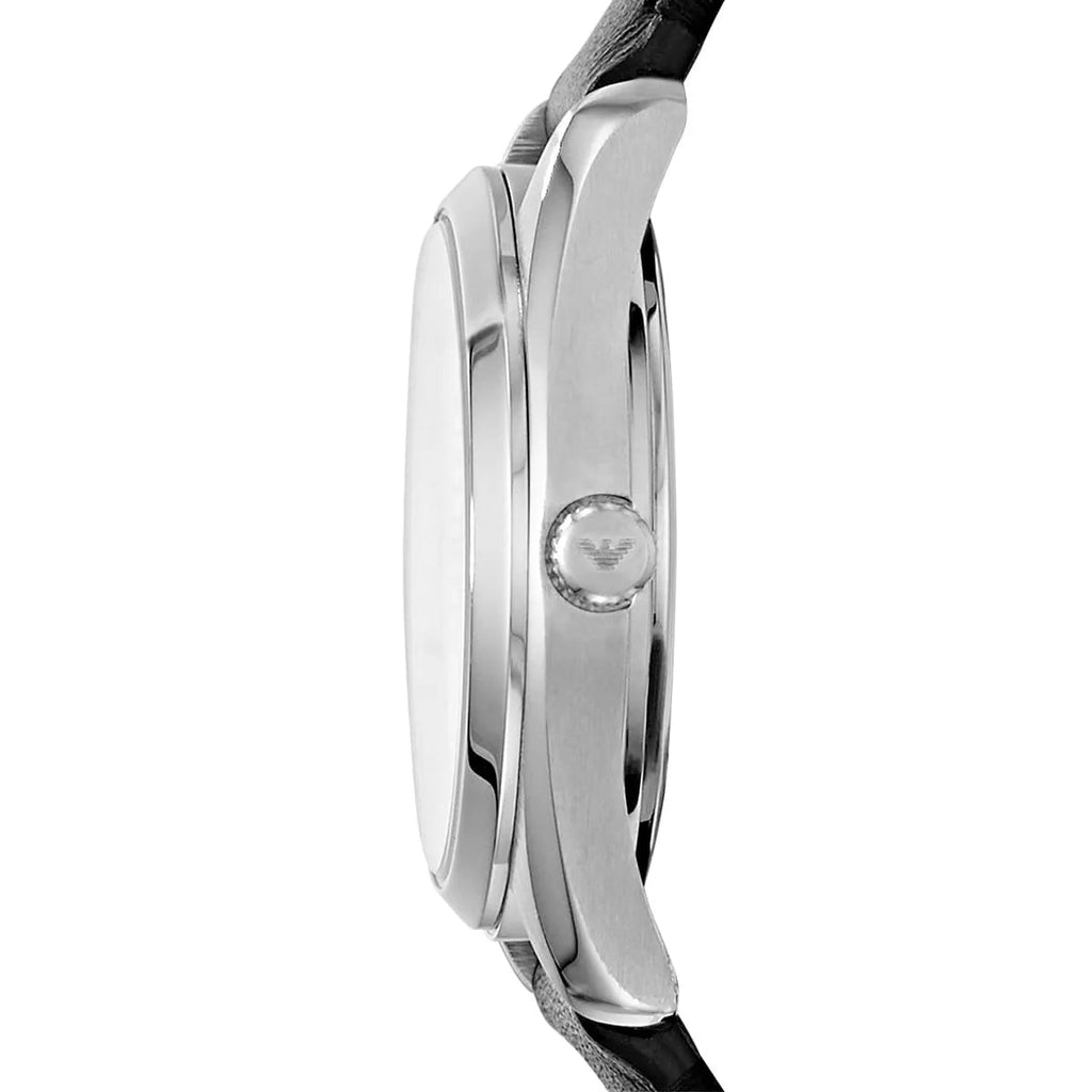 Emporio Armani Analog White Dial Black Leather Strap Watch For Women - AR6026 Buy Now By Emporio Armani