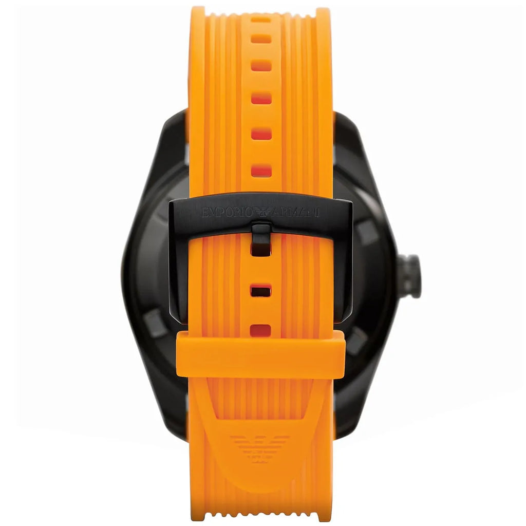 Emporio Armani Sportivo Quartz Black Dial Orange Rubber Strap Watch For Men - AR6046 Buy Now By Emporio Armani