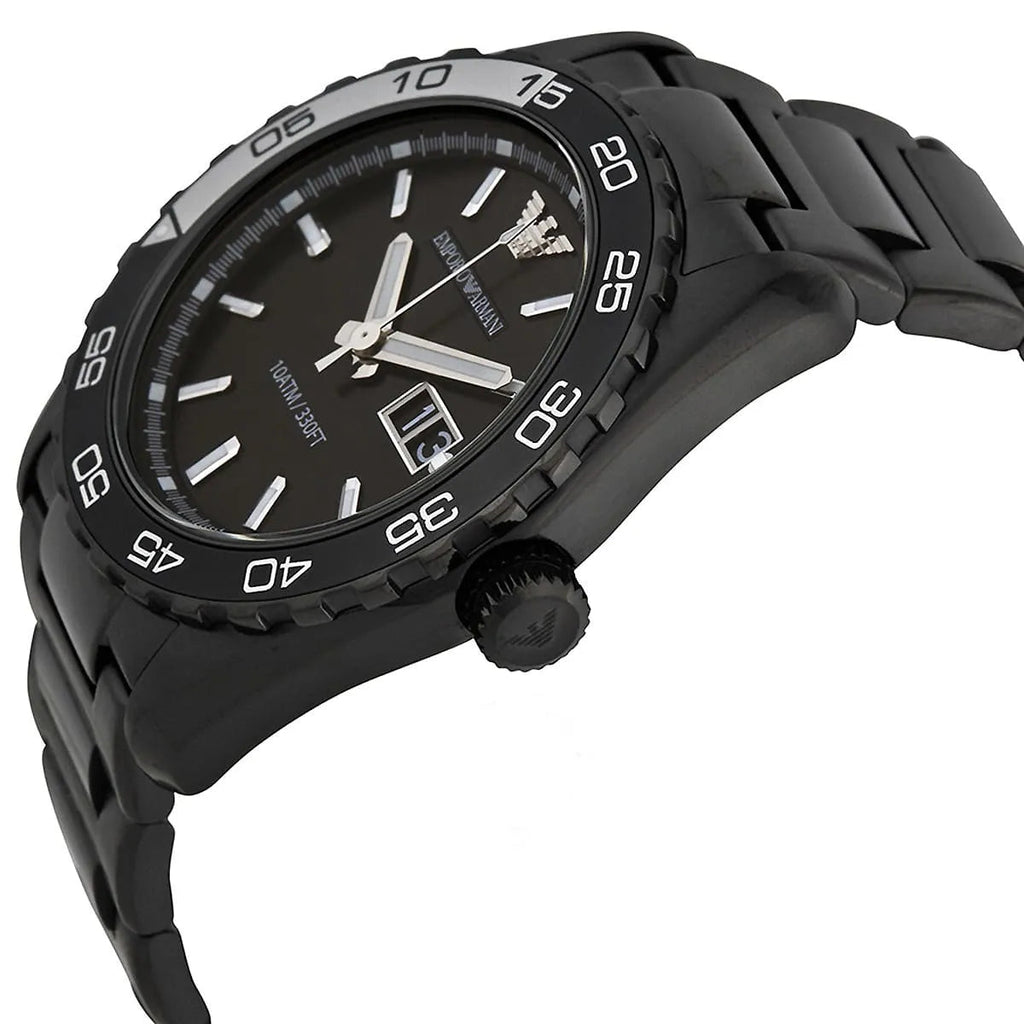 Emporio Armani Sportivo Quartz Black Dial Black Steel Strap Watch For Men - AR6049 Buy Now By Emporio Armani