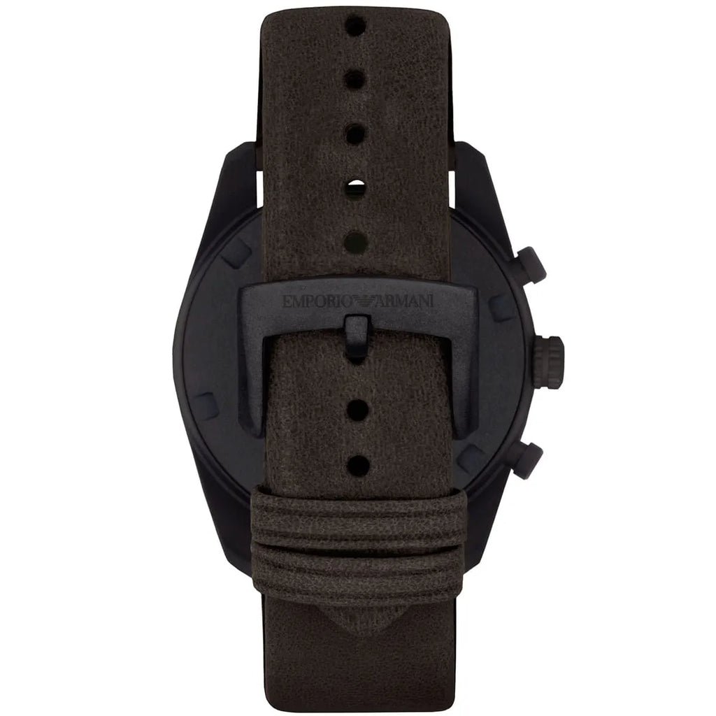 Emporio Armani Sportivo Chronograph Beige Dial Brown Leather Strap Watch For Men - AR6078 Buy Now By Emporio Armani