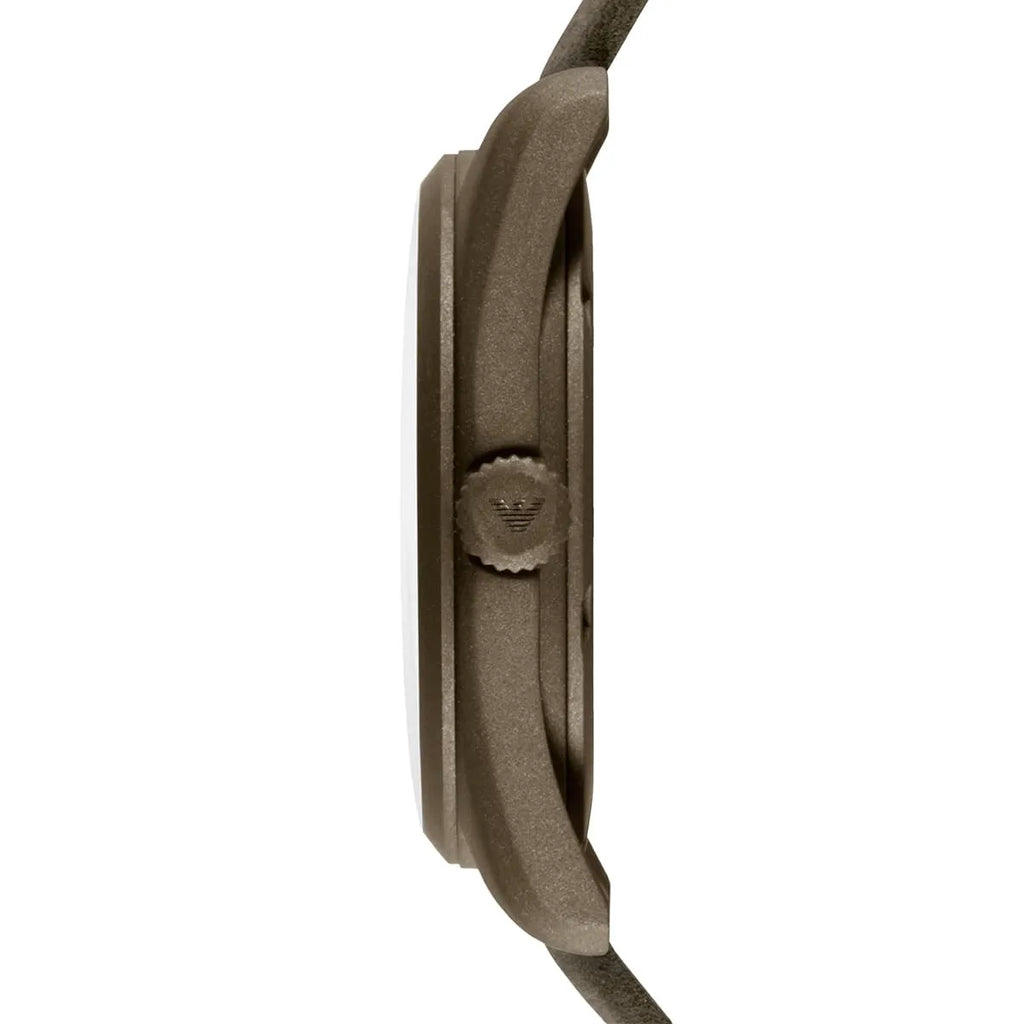 Emporio Armani Sportivo Quartz Silver Dial Brown Leather Strap Watch For Men - AR6079 Buy Now By Emporio Armani