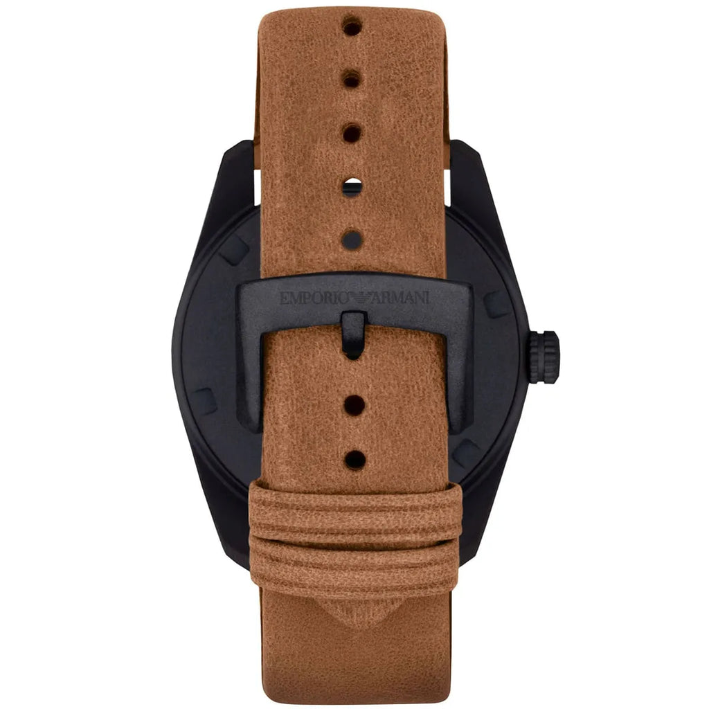 Emporio Armani Sportivo Analog Brown Dial Brown Leather Strap Watch For Men - AR6080 Buy Now By Emporio Armani